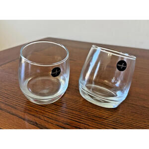 New PAIR Sagaform Rolling Whiskey Glasses S/2 Low Ball Cocktail 3.5”T 2.75”D Top